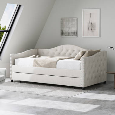 House of Hampton Burgan Upholstered Daybed with Trundle Reviews Wayfair